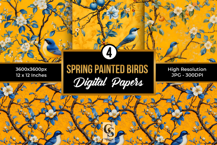 Blue Birds and Apple Tree Painting Patterns