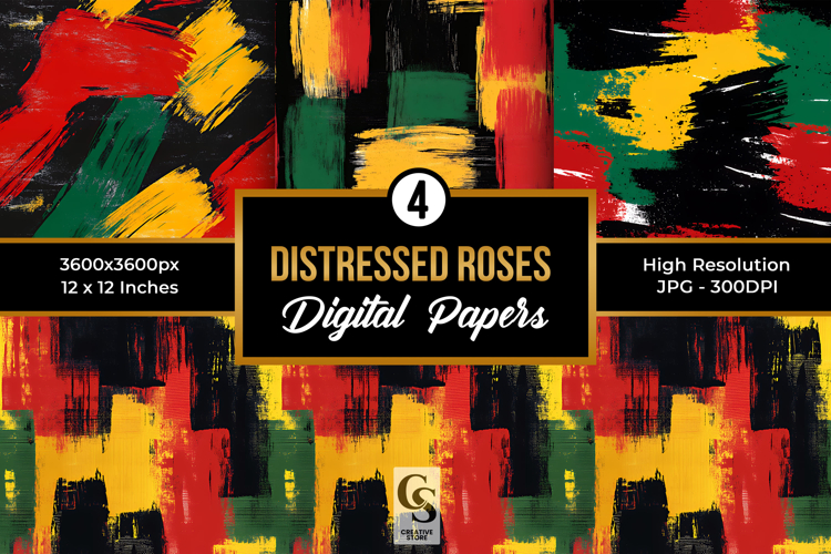 Juneteenth Brushstrokes Seamless Patterns
