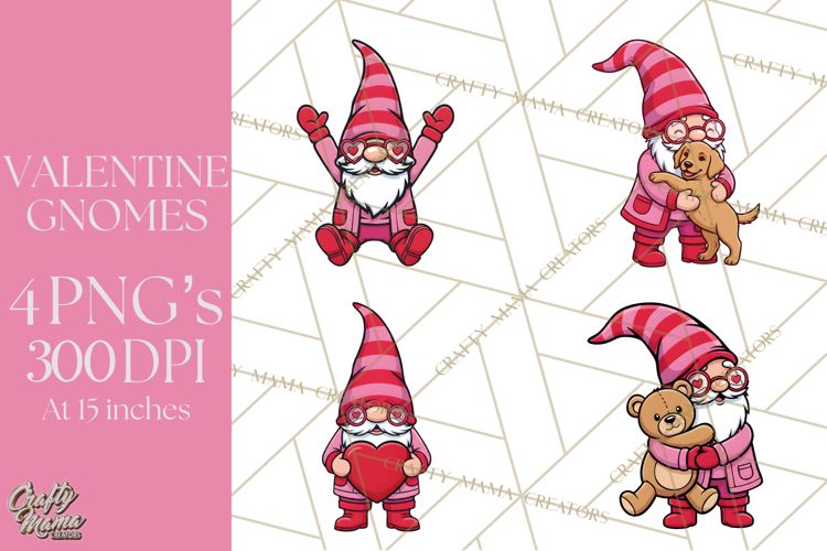Valentine Gnome PNG | Valentines Day Sublimation Design