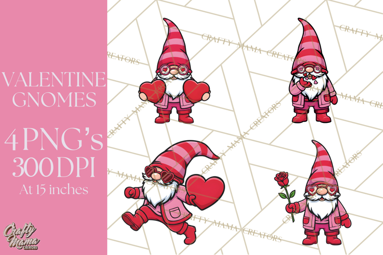 Valentine Gnome PNG | Valentines Day Sublimation Design