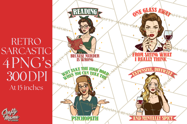 Retro Sarcastic Fifties Housewife PNG | Funny Sublimation