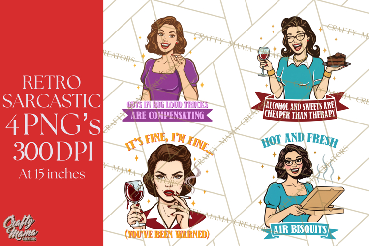 Retro Sarcastic Fifties Housewife PNG | Funny Sublimation