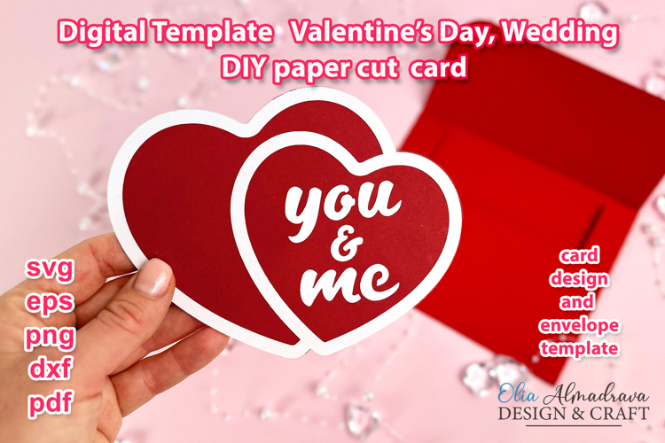 Valentine Day Card Svg| Love Heart Paper Cut| Wedding Card