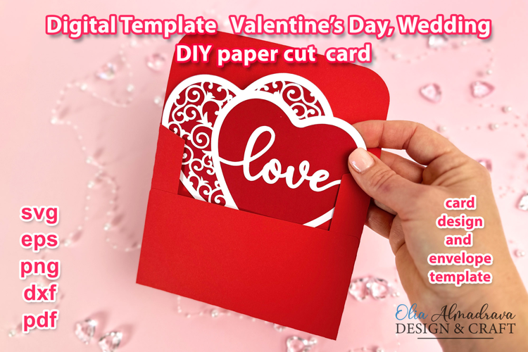 Valentine Day Card Svg| Love Heart card| Wedding Paper Cut