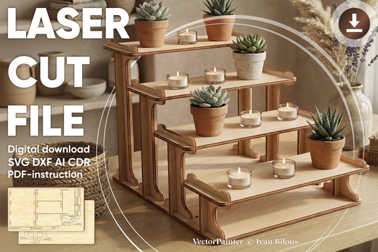 Display Stand - Laser Cut File, SVG Digital Vector plan