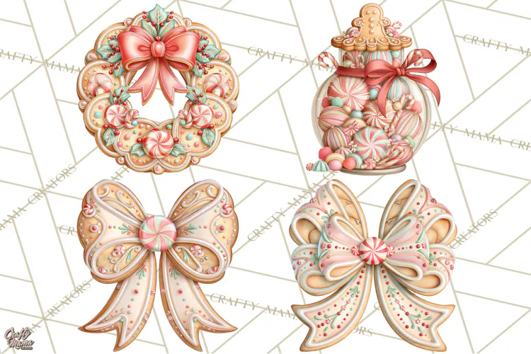 Gingerbread Christmas Accessories, Gingerbread Clipart PNG