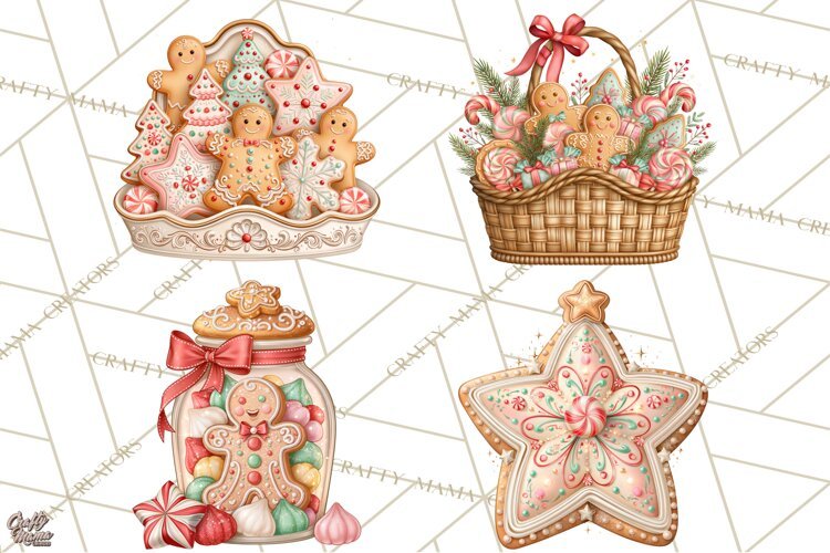 Gingerbread Christmas Accessories, Gingerbread Clipart PNG example image 1