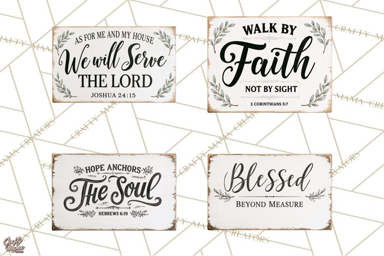 Christian Farmhouse Signs PNG, Faith Typography Bible Verse example image 1