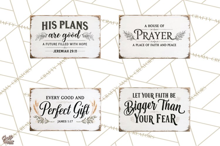 Christian Farmhouse Signs PNG, Faith Typography Bible Verse example image 1