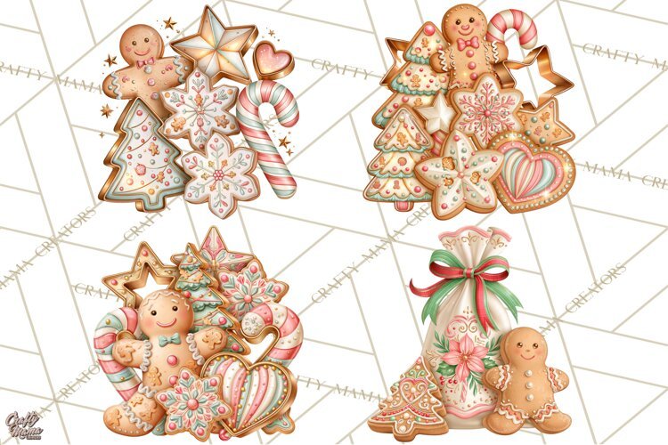 Gingerbread Christmas Accessories, Gingerbread Clipart PNG example image 1