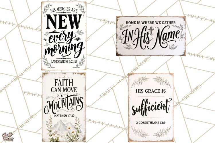 Christian Farmhouse Signs PNG, Faith Typography Bible Verse example image 1