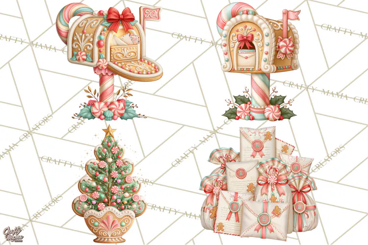 Gingerbread Christmas Accessories, Gingerbread Clipart PNG