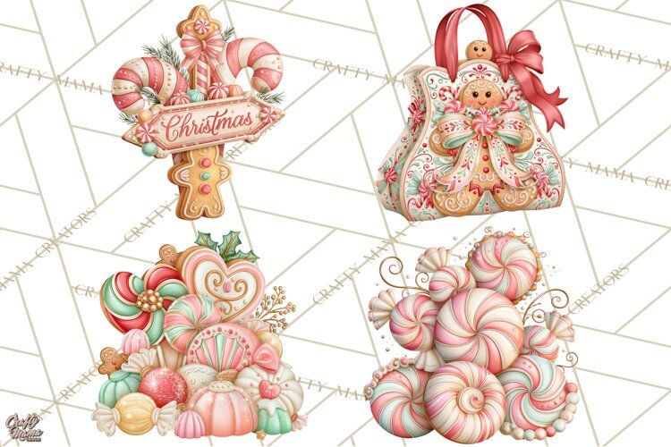 Gingerbread Christmas Accessories, Gingerbread Clipart PNG example image 1
