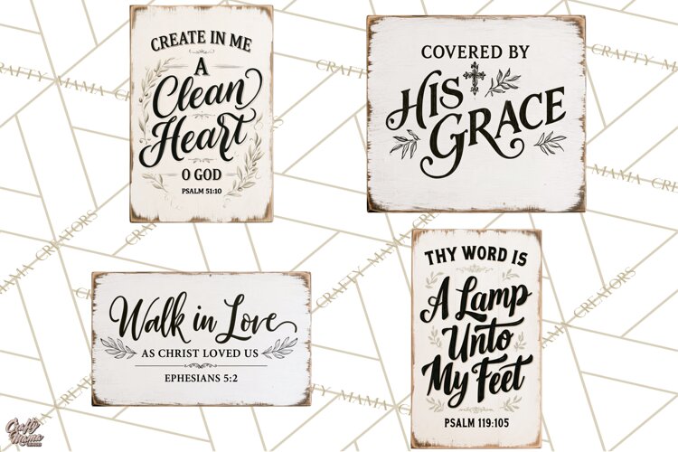 Christian Farmhouse Signs PNG, Faith Typography Bible Verse example image 1