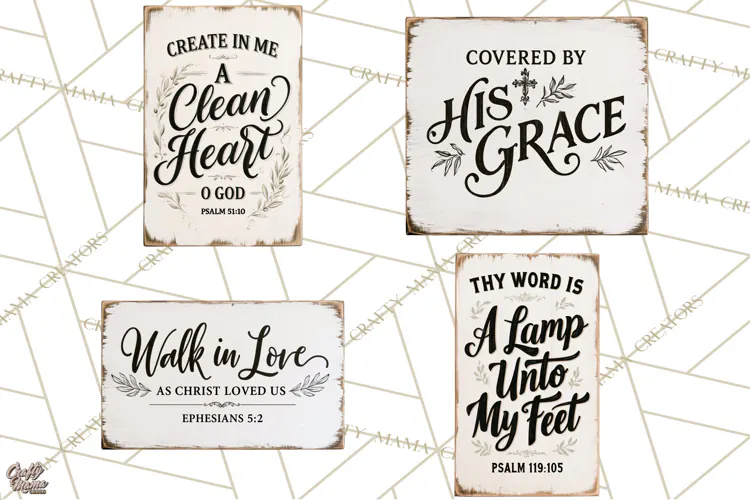 Christian Farmhouse Signs PNG, Faith Typography Bible Verse