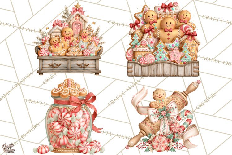 Gingerbread Christmas Accessories, Gingerbread Clipart PNG example image 1