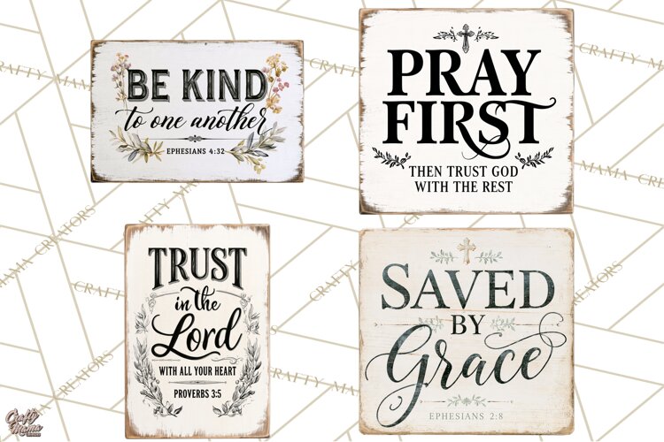 Christian Farmhouse Signs PNG, Faith Typography Bible Verse example image 1
