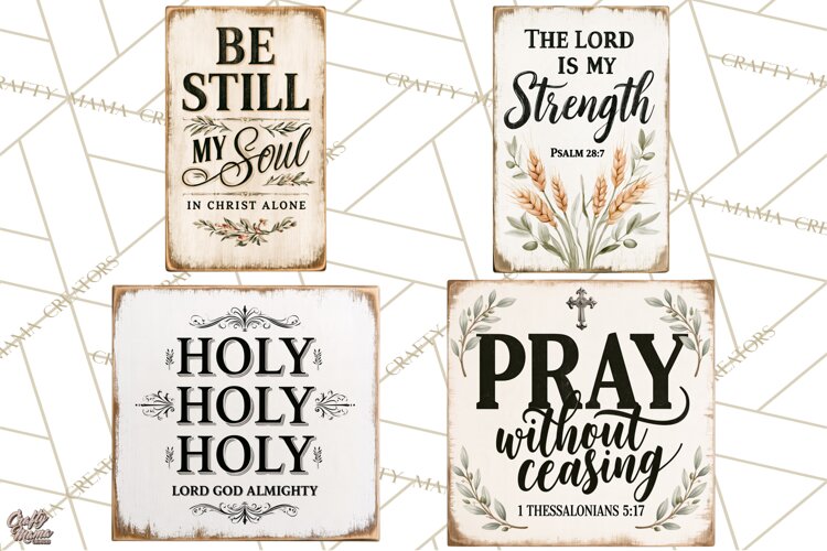 Christian Farmhouse Signs PNG, Faith Typography Bible Verse example image 1