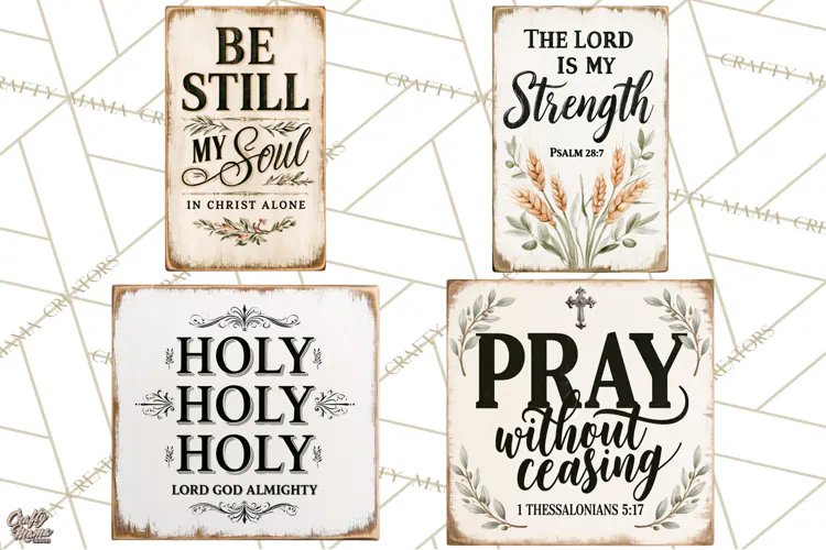Christian Farmhouse Signs PNG, Faith Typography Bible Verse