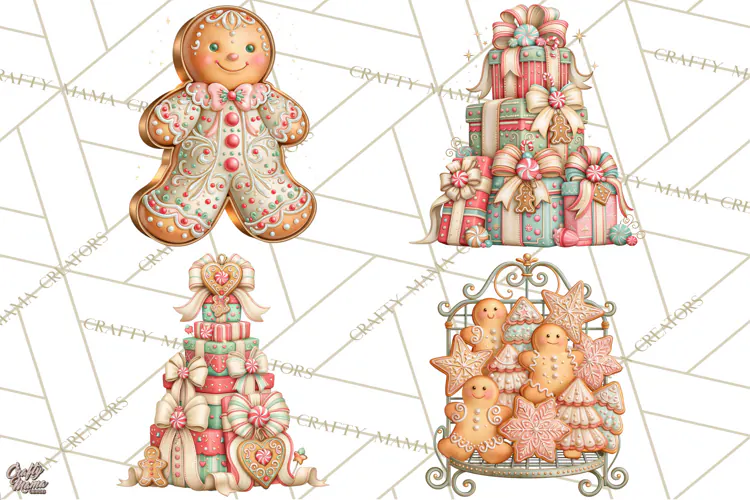 Gingerbread Christmas Accessories, Gingerbread Clipart PNG