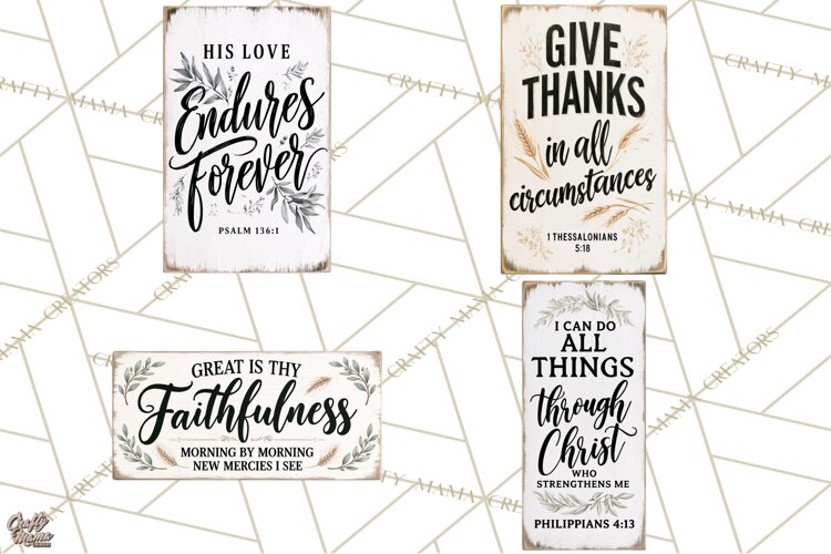 Christian Farmhouse Signs PNG, Faith Typography Bible Verse example image 1