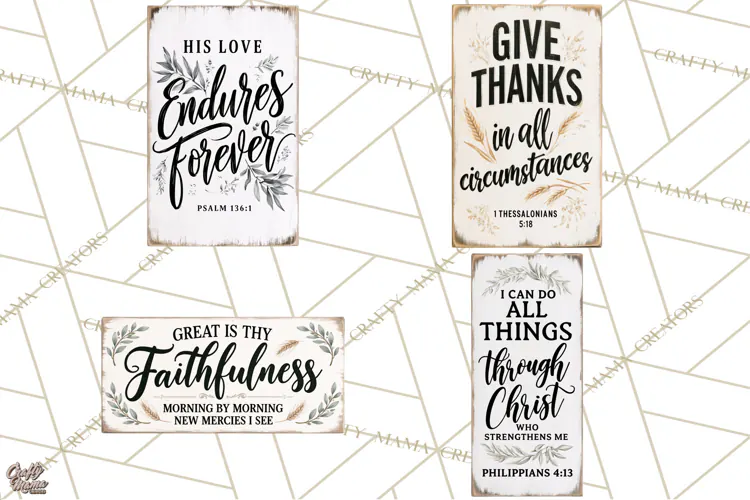Christian Farmhouse Signs PNG, Faith Typography Bible Verse