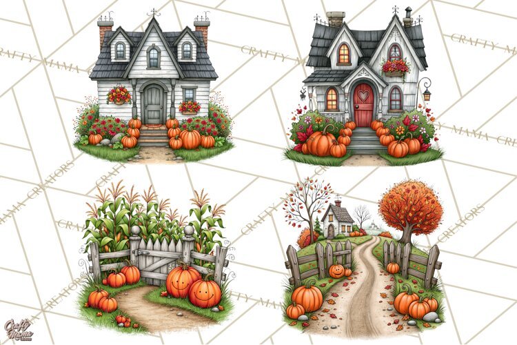 Halloween Farmhouse Signs & Decor Clipart, Halloween Png example image 1