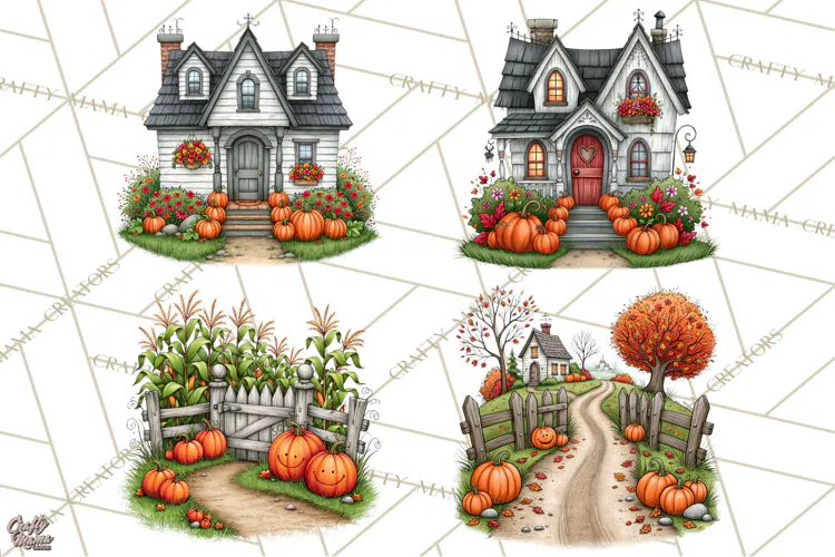 Halloween Farmhouse Signs & Decor Clipart, Halloween Png