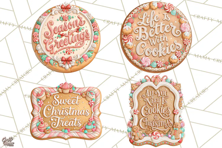 Gingerbread Christmas Signs, Gingerbread Clipart PNG