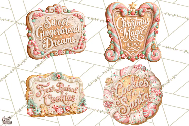 Gingerbread Christmas Signs, Gingerbread Clipart PNG