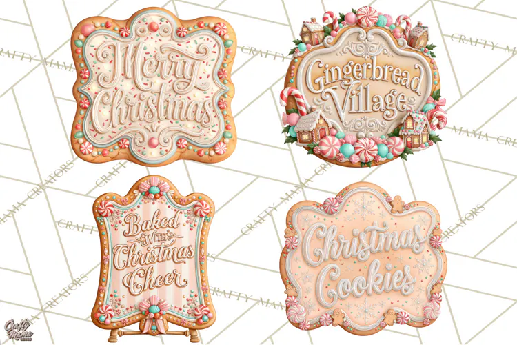 Gingerbread Christmas Signs, Gingerbread Clipart PNG