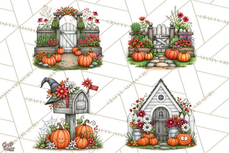 Halloween Farmhouse Signs & Decor Clipart, Halloween Png example image 1