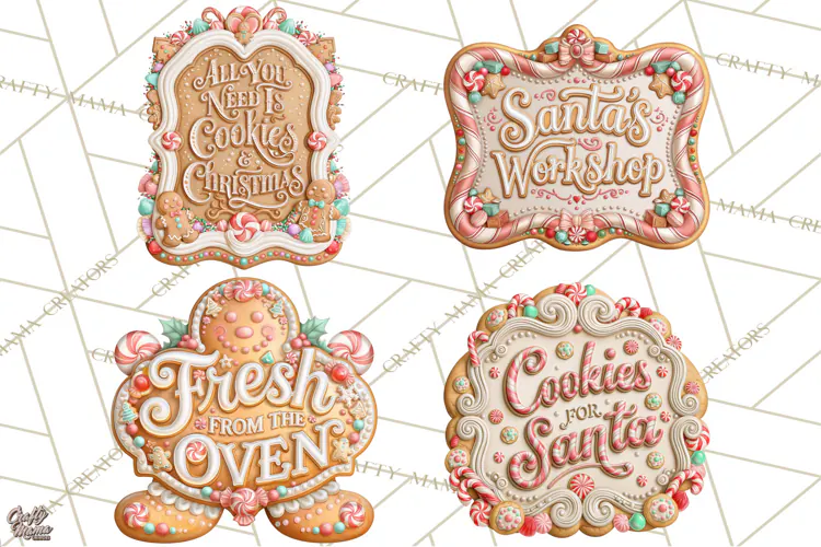 Gingerbread Christmas Signs, Gingerbread Clipart PNG