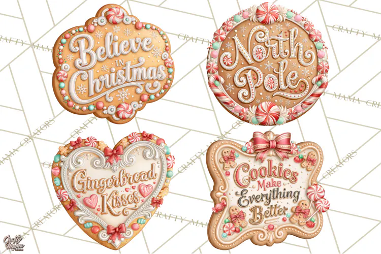 Gingerbread Christmas Signs, Gingerbread Clipart PNG