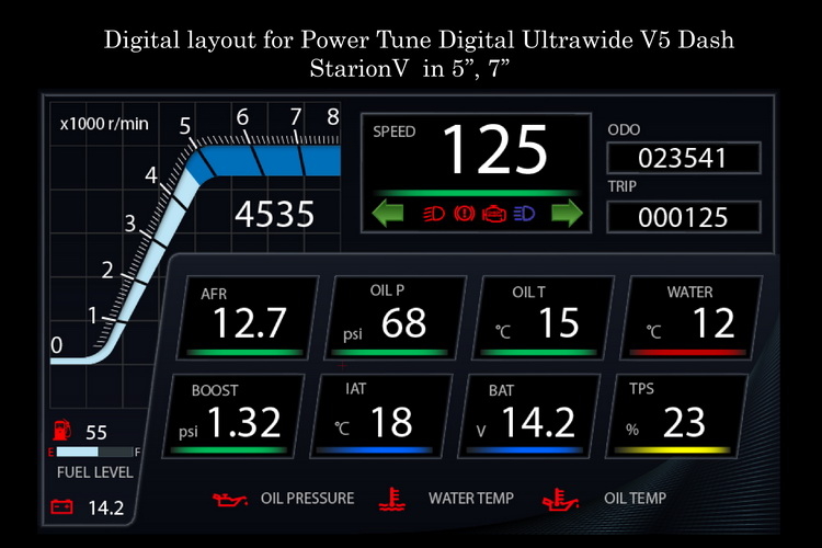 Digital Layout for Power Tune Digital Ultrawide V5 Dash