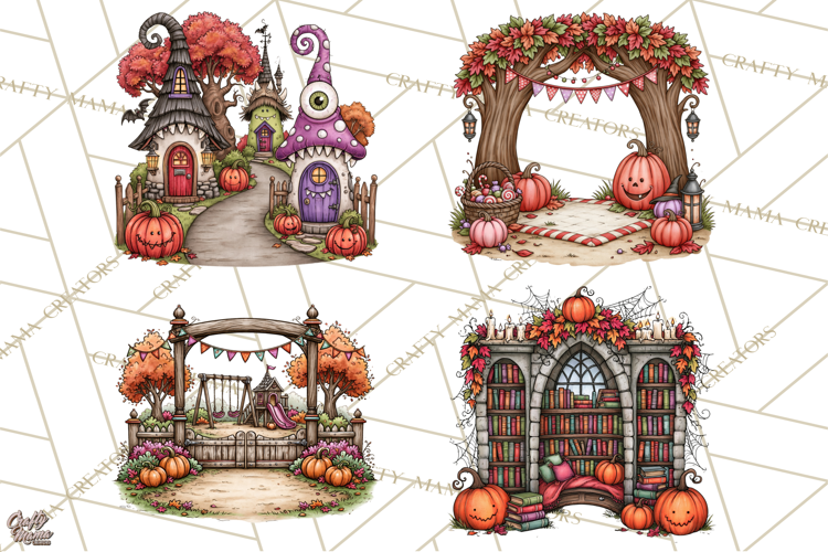 Monster Munchkins Halloween Backgrounds And Scenes PNG