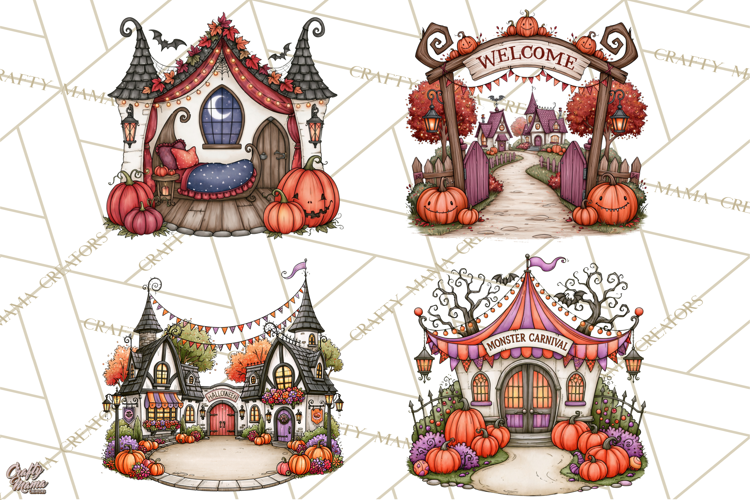 Monster Munchkins Halloween Backgrounds And Scenes PNG