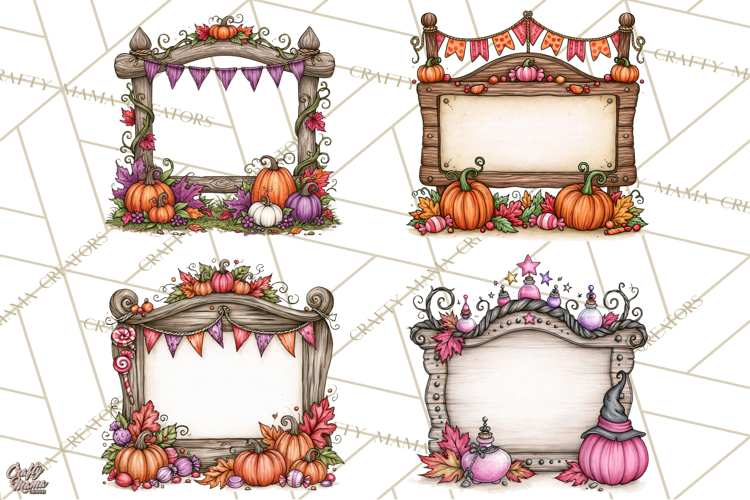 Monster Munchkins Halloween Frames And Signs PNG