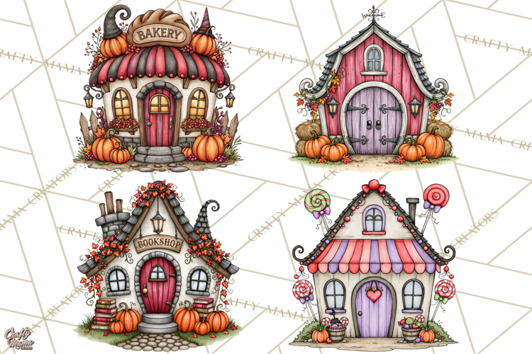 Monster Munchkins Halloween Buildings PNG