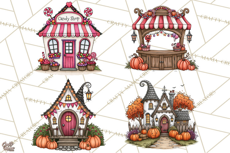 Monster Munchkins Halloween Buildings PNG example image 1