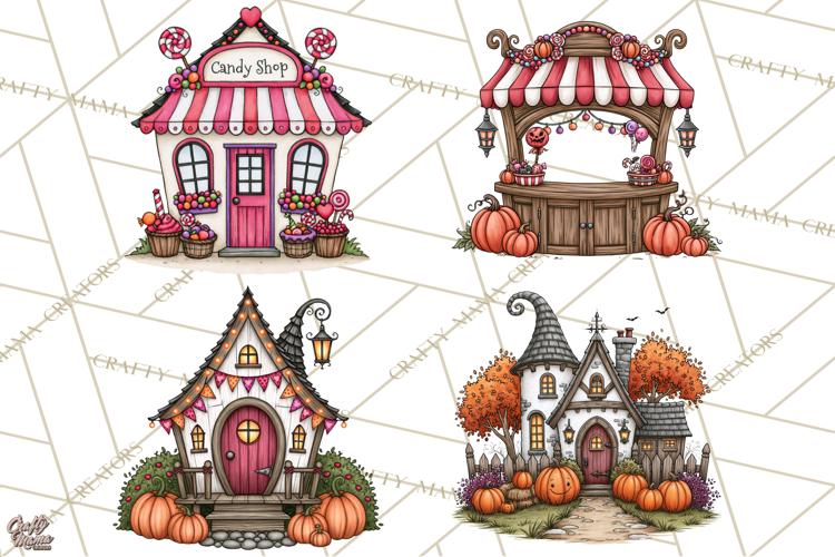 Monster Munchkins Halloween Buildings PNG