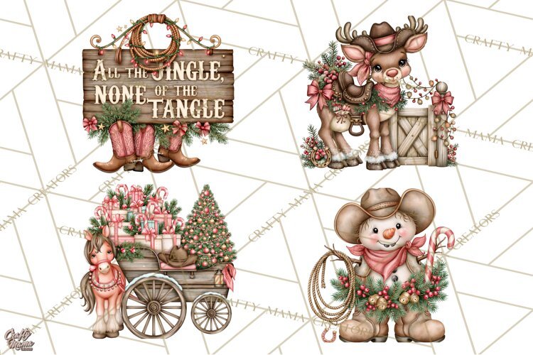 Western Wintertide Christmas Clipart PNG Files example image 1