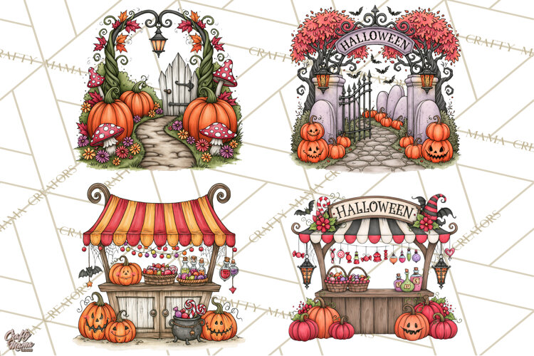 Monster Munchkins Halloween Buildings PNG example image 1