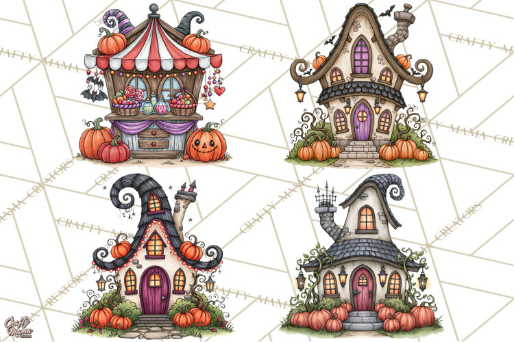 Monster Munchkins Halloween Buildings PNG example image 1
