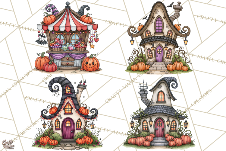 Monster Munchkins Halloween Buildings PNG