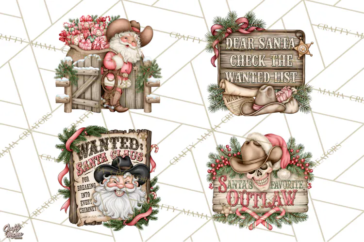 Western Wintertide Christmas Clipart PNG Files