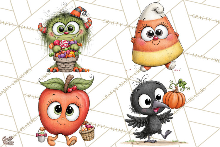 Halloween Monster Munchkins In Action PNG example image 1