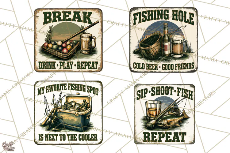 Vintage Man Cave Funny Clipart, Beer Png, Hunting, Bar Sign