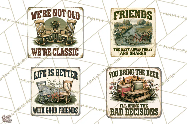 Friendship Quotes Sign Clipart PNG Funny Friends Rustic