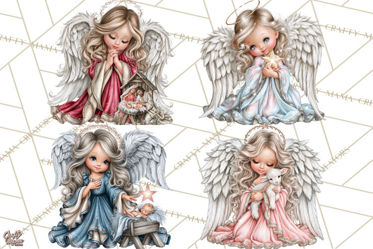 Christian Christmas Angel Clipart PNG example image 1